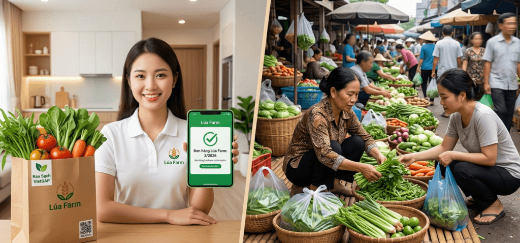 Đặt Rau Sạch Online VS Rau Chợ