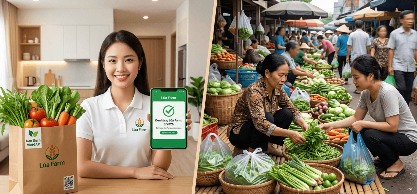 Đặt Rau Sạch Online VS Rau Chợ