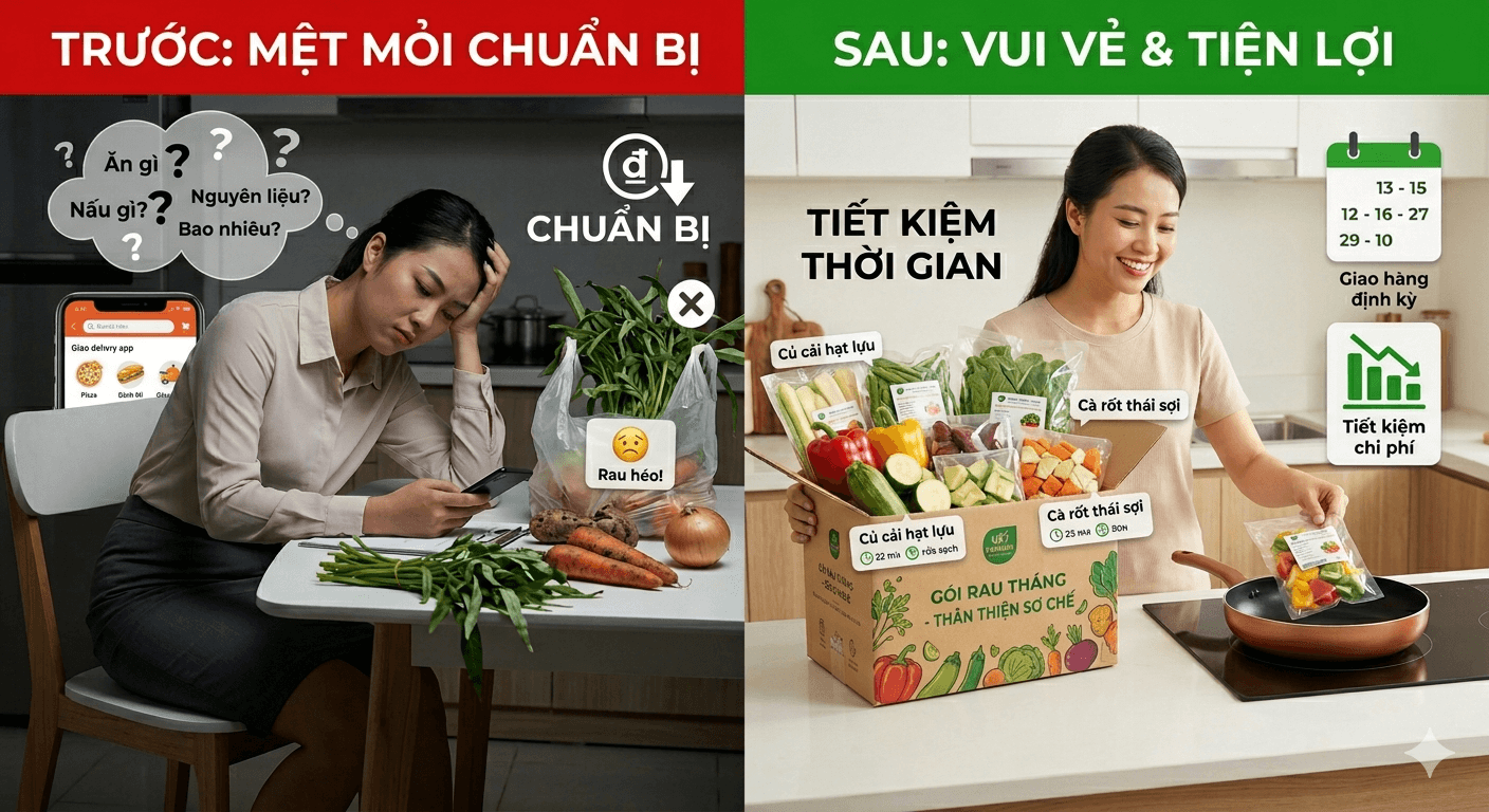 gói rau tháng