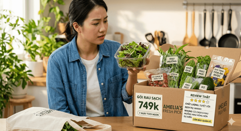 Review chi tiết gói rau sạch 749k sau 7 ngày trải nghiệm. Giải đáp thắc mắc tại sao rau sạch thường nhanh hư và bí quyết bảo quản rau tươi lâu cho các "tín đồ" ăn lành sống khỏe. Xem ngay để không phí tiền!